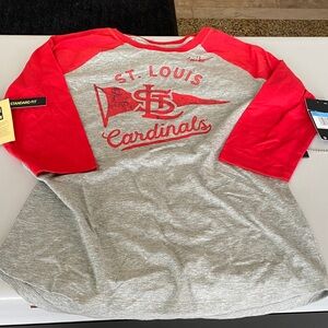 Nike MLB St. Louis Cardinals Red and Gray NWT 3/4 sleeve size M women $45